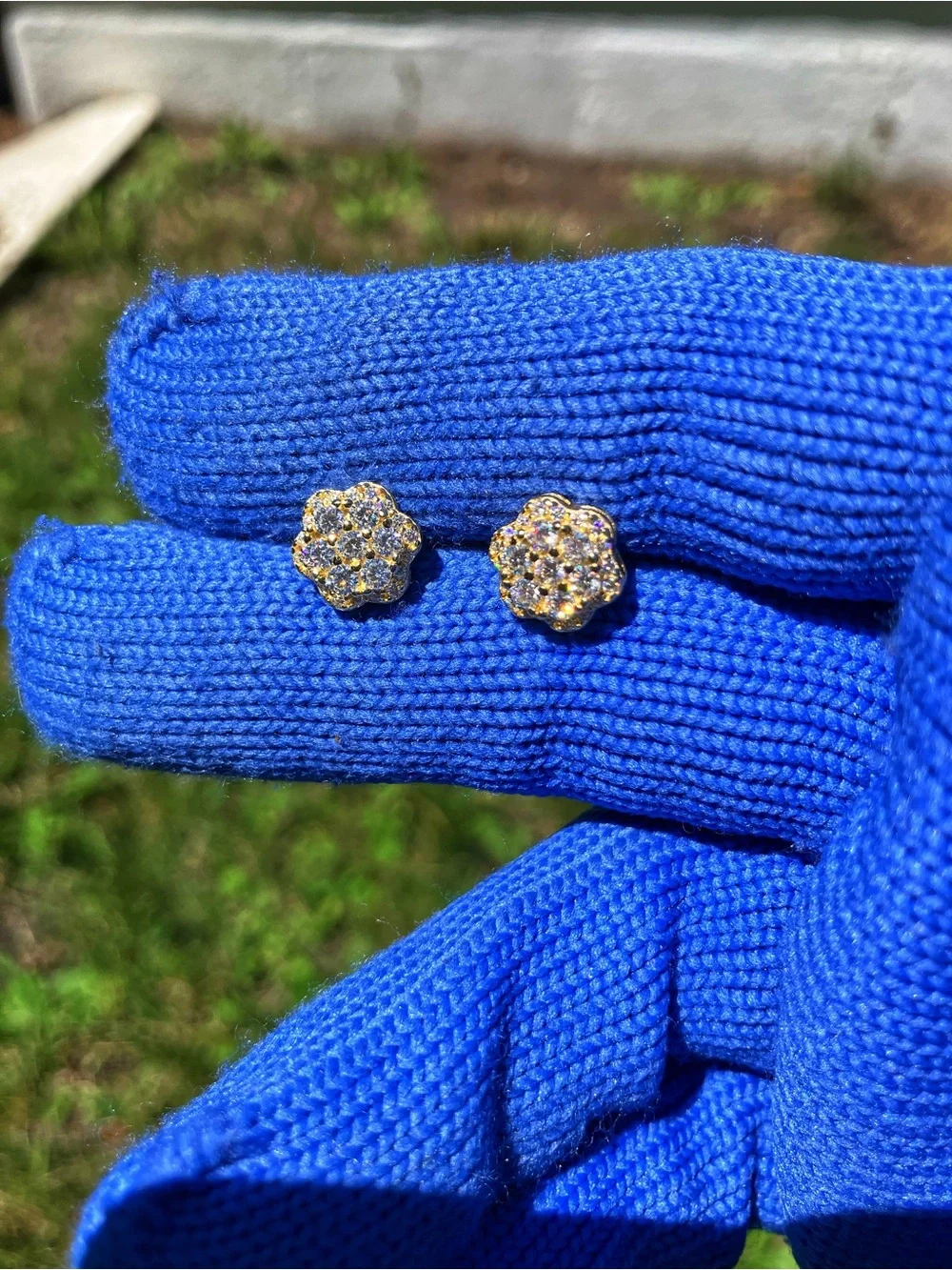 Brand New 925 Sterling Silver (Gold) Moissanite Earrings